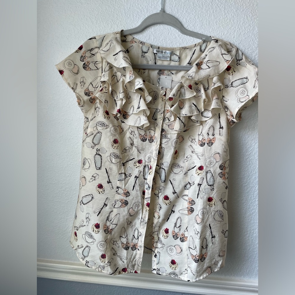 VANHEUSEN_STUDIO women front open blouse/top. Size S/P